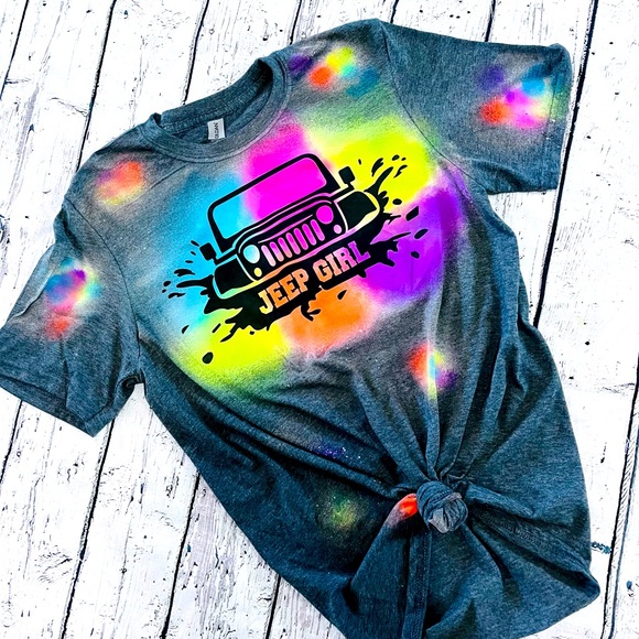 Jeep Shirt, Jeep Girl Shirt, Tie dye Jeep Shirt, Jeep clothing - Picture 1 of 2